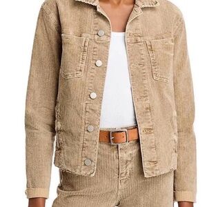 L'AGENCE  Janelle Corduroy denim Jacket - Barrel Slim Tan Khaki Women Size XS